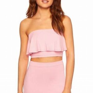 Susana Monaco Ballerina Pink Ruffled Tube Top